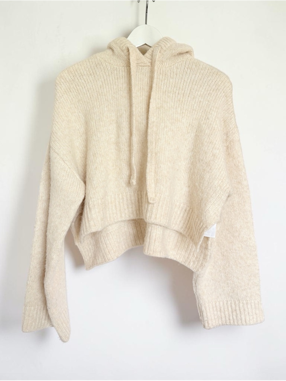 Zara Wool Alpaca Blend Knit Hoodie Sweater XS/S